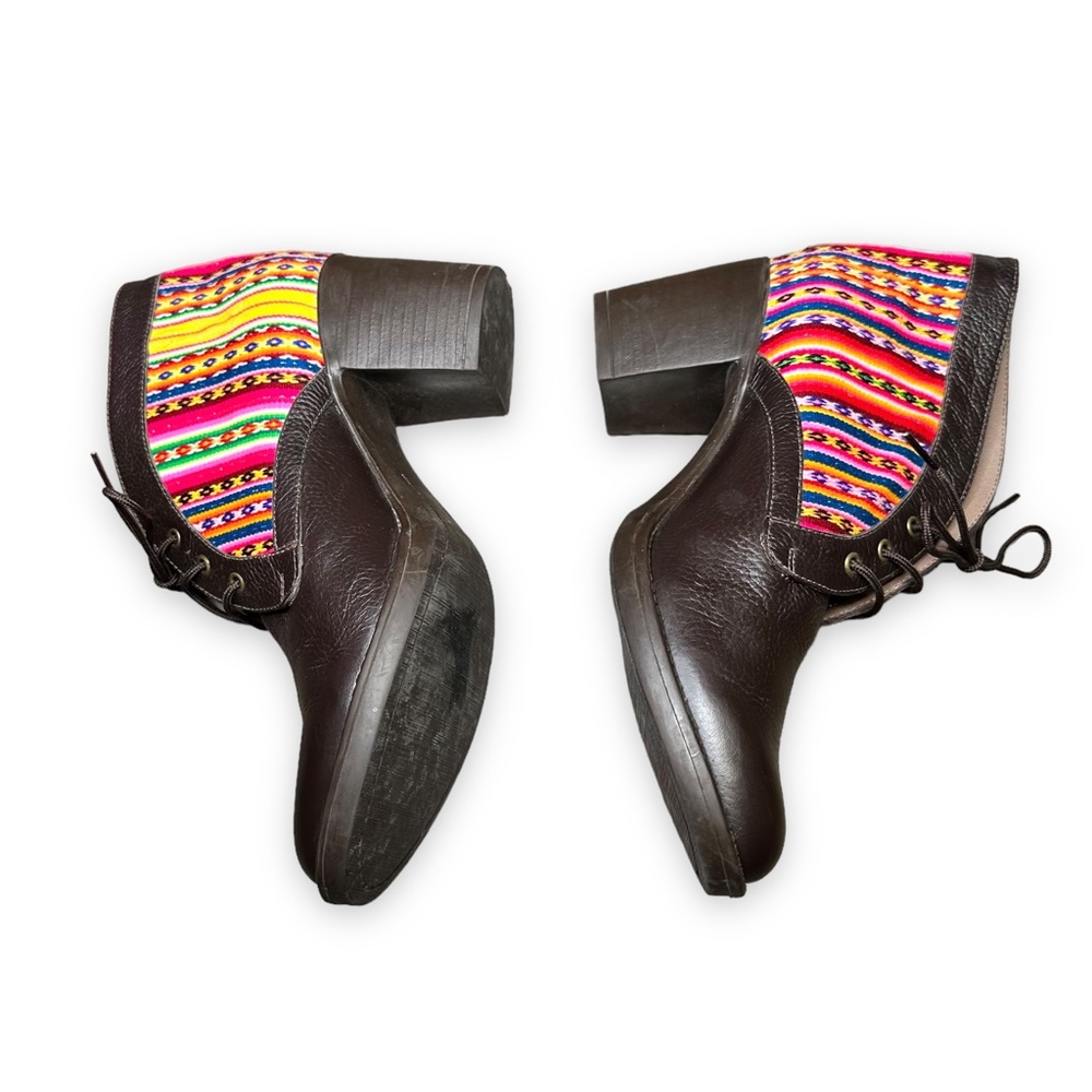 Killasumaq Mister Stenholm Dark Brown Leather Booties Serape Fabric Size EU 39 - Picture 9 of 17